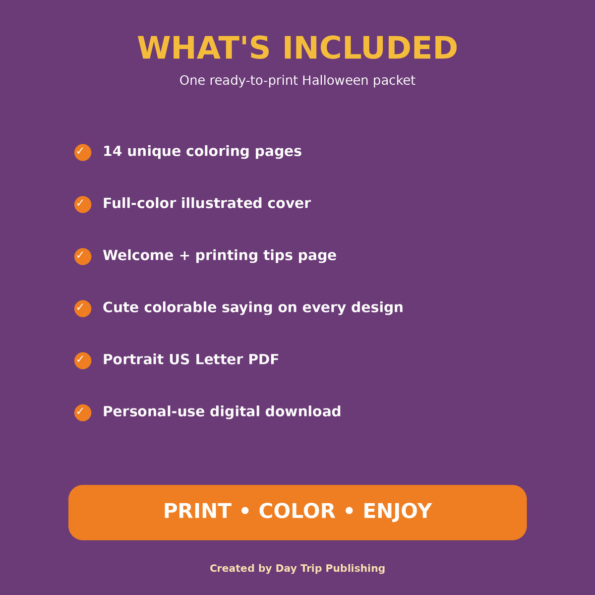 Little Spooks & Cozy Nooks | Halloween Coloring Pages Printable PDF