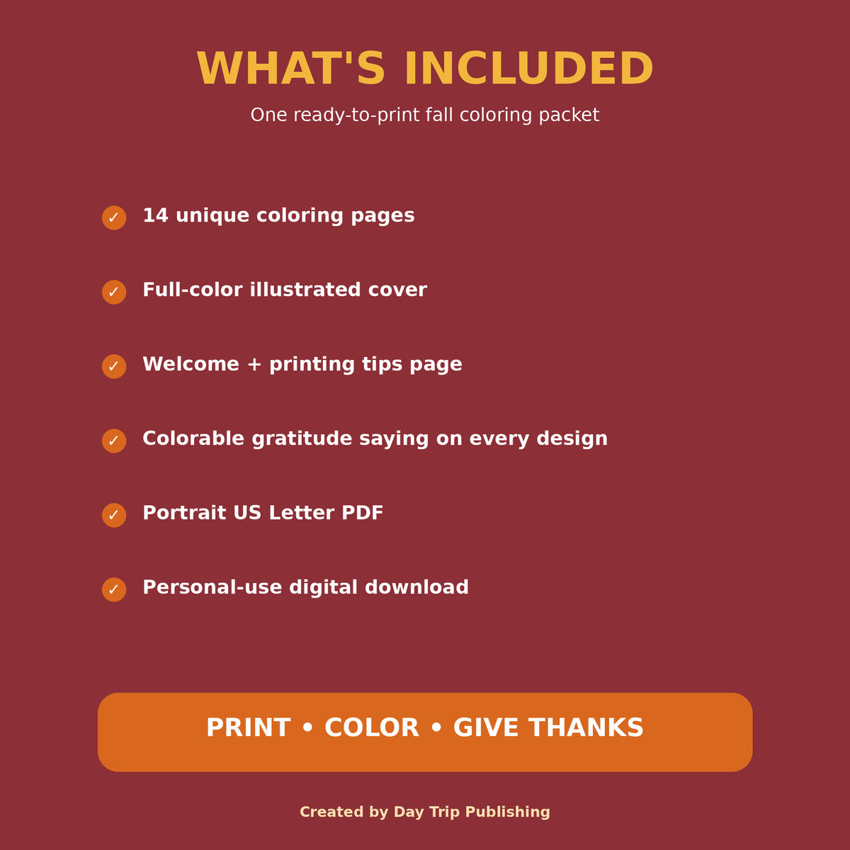 Autumn Friends & Thankful Hearts | Fall Coloring Pages Printable PDF