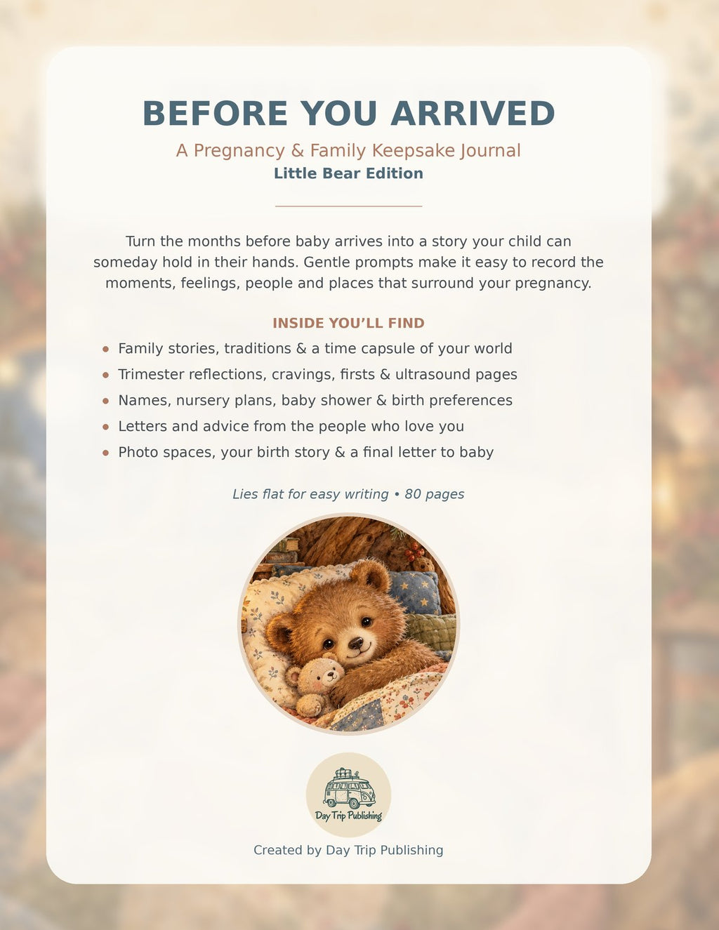 Before You Arrived – Little Bear Edition | Pregnancy & Family Keepsake Journal