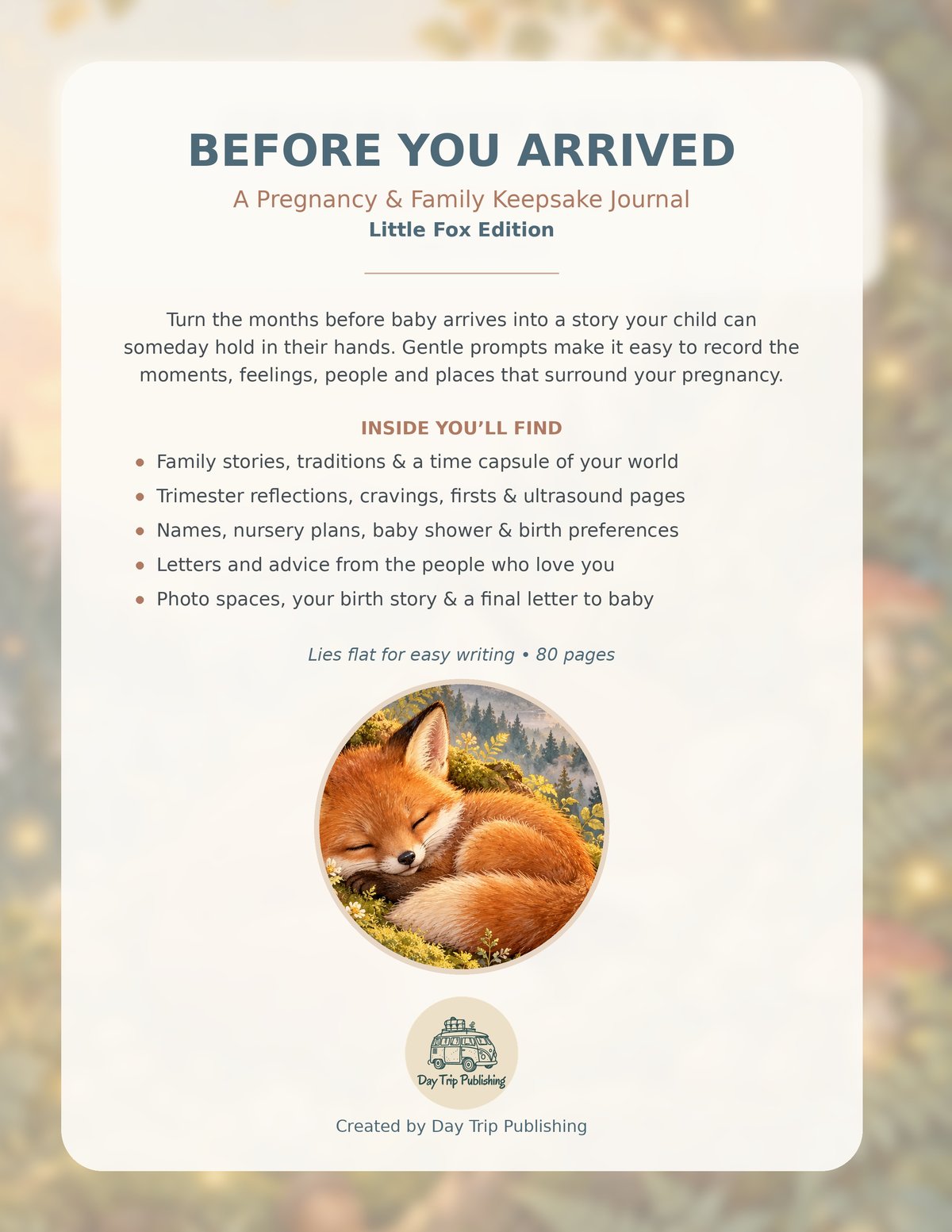 Before You Arrived – Little Fox Edition | Pregnancy & Family Keepsake Journal