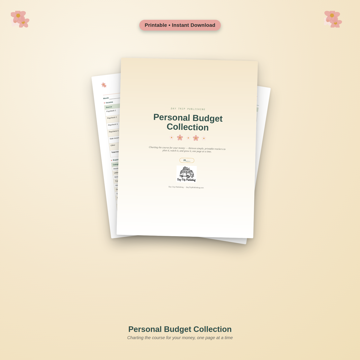 Personal Budget Collection | Printable PDF Budget Planner